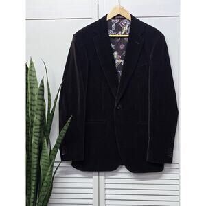 ETRO Velvet Velour Dark Brown Single Button Jacket Size 52 Length 30" Chest 38"